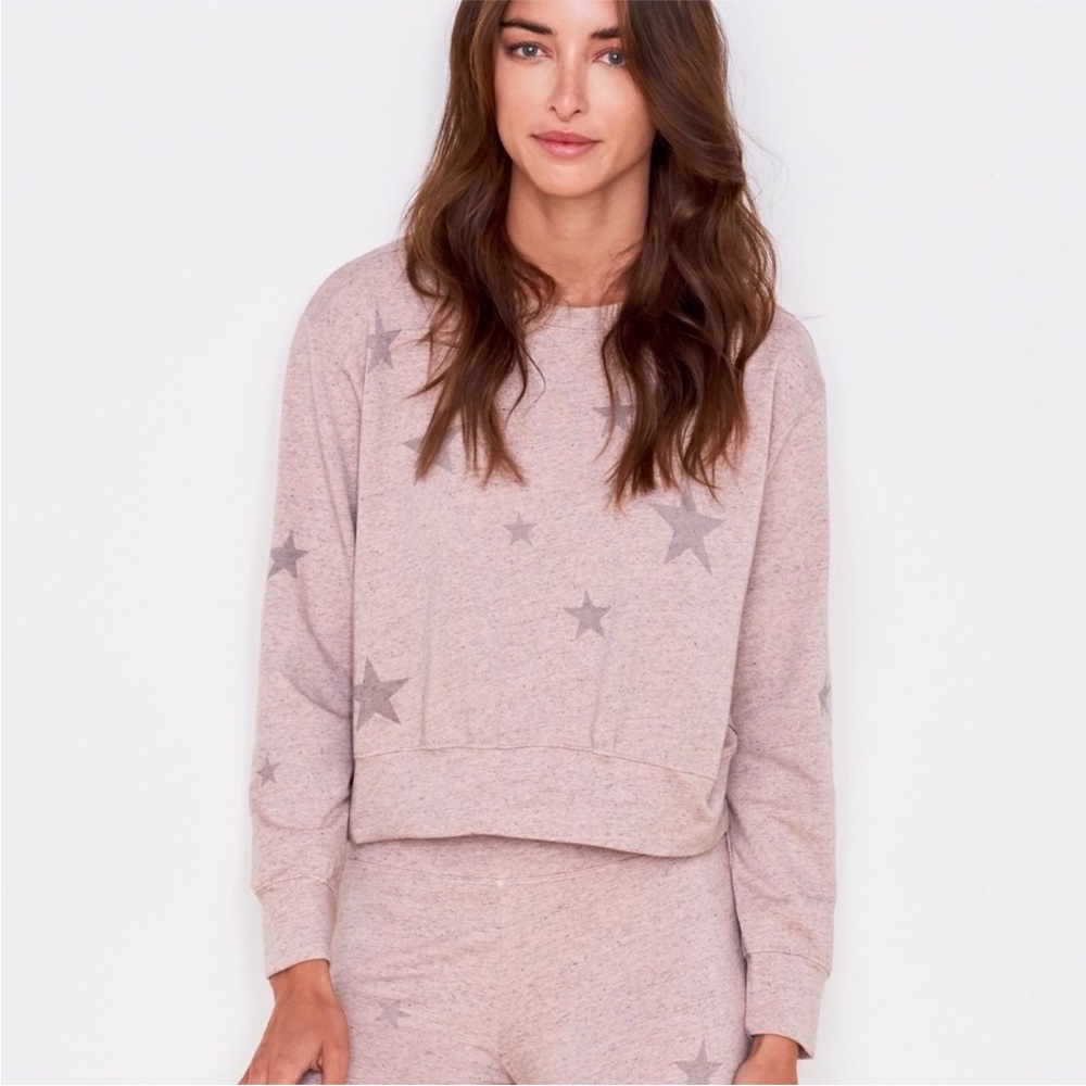 Women’s Dusty Pink Star Print Pullover Sweater